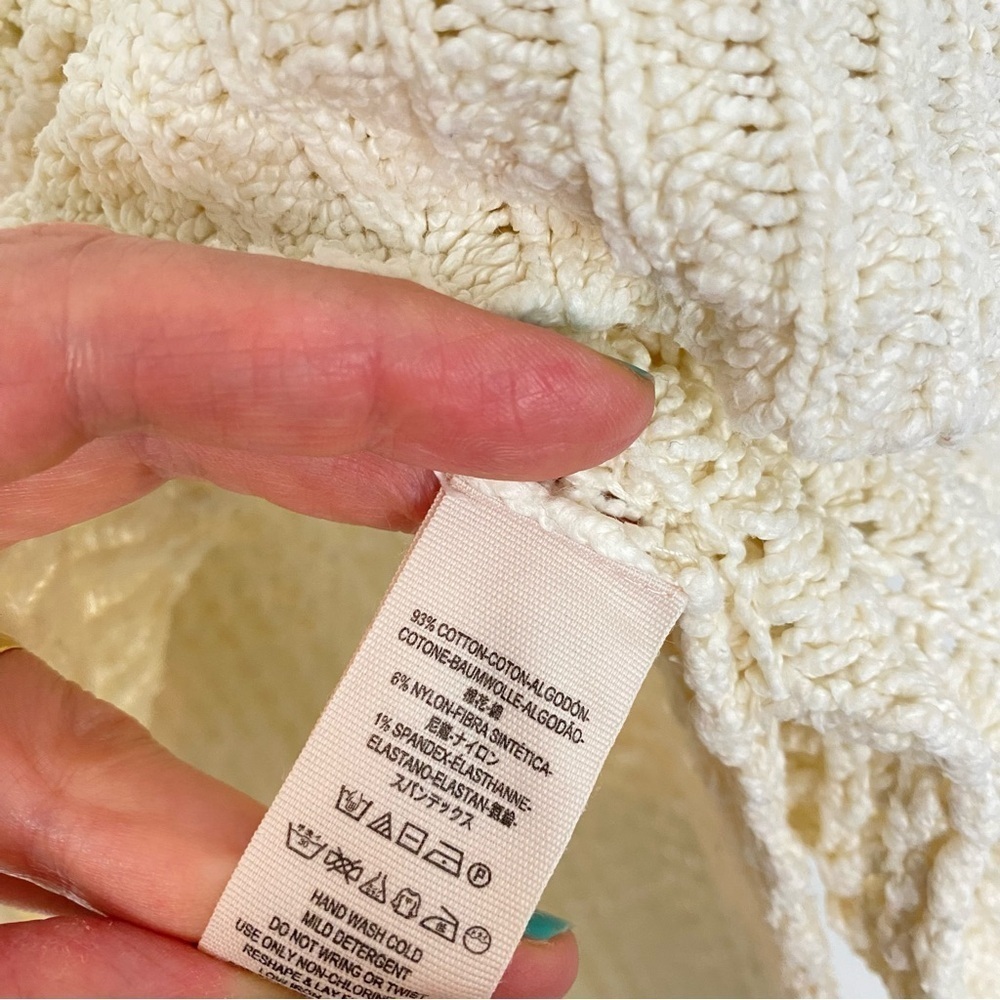 Free People Sweater Womens Size Small Skyscraper Sleeveless Turtleneck Cream - Picture 6 of 13